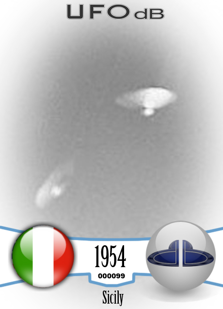 1954 One of the first UFO pictures ever taken in human history Italy UFO CARD Number 99