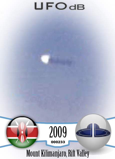 Long Mothership UFO near Africa Mount Kilimanjaro Kenya | June 6 2009 UFO CARD Number 233