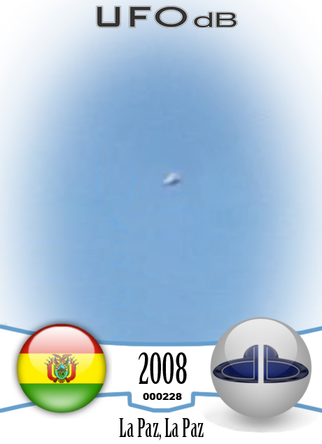 UFO near Government Buildings in Bolivia's capital | La Paz | 2008 UFO CARD Number 228