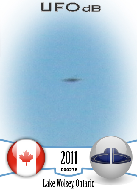 Lake Wosley Fisherman get a fast UFO on picture | Ontario, Canada 2011 UFO CARD Number 276