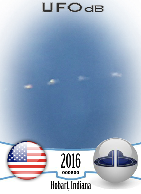Looked like 5 disks UFOs appeared then disappeared just as fast - Indi UFO CARD Number 800