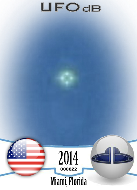 Looked up and saw an bright UFO hovering - Miami Florida USA 2014 UFO CARD Number 622