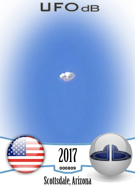 Looked up at a high altitude jet stream, saw a glint UFO shinning Ariz UFO CARD Number 809