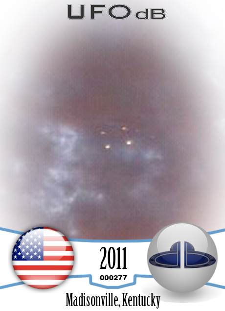 A picture from Madisonville show a UFO hiding in the clouds | USA 2011 UFO CARD Number 277