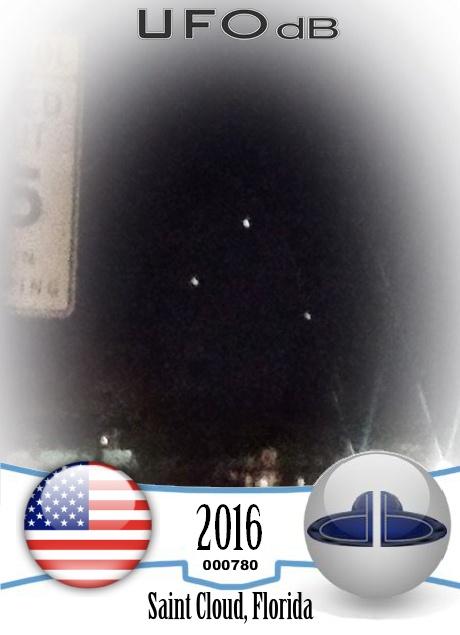 Me and coworker driving and saw the UFOs - Saint Cloud Florida USA 201 UFO CARD Number 780