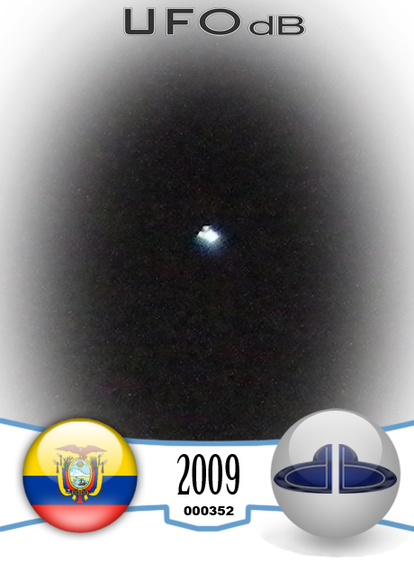 Moon picture captures bright white glowing UFO over a city in Ecuador UFO CARD Number 352