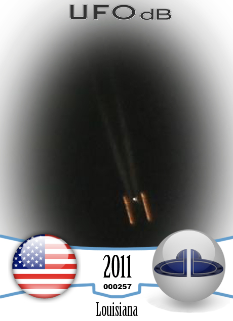 Moon picture captures a very strange shaped UFO | Louisiana USA 2011 UFO CARD Number 257