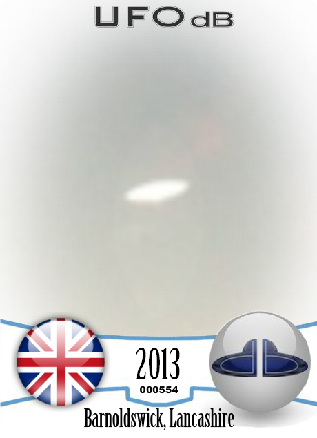 Morning UFO sighting in the sky above Barnoldswick, Lancashire UK 2013 UFO CARD Number 554