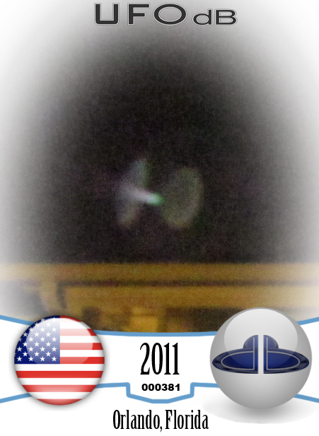 Mysterious picture of UFO appearing over a house in Orlando, Florida UFO CARD Number 381