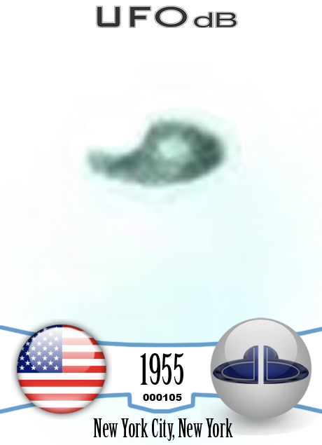 UFO picture was shot from the roof of an building in New York City UFO CARD Number 105