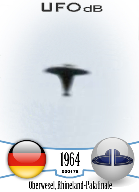 UFO picture taken from moving Train | Oberwesel, Germany | March 1964 UFO CARD Number 178
