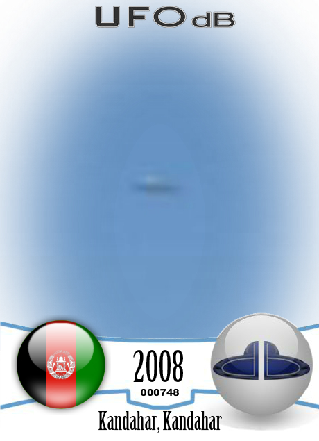 Object captured when taking photo at NATO base site Kandahar Afghanist UFO CARD Number 748