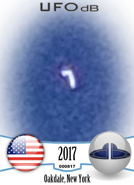 On a clear night looking at Moon saw a triangular UFO - Oakdale New Yo UFO CARD Number 817