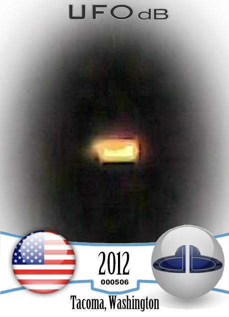Orange pulsating Orb caught on picture in Tacoma, Washington, USA 2012 UFO CARD Number 506