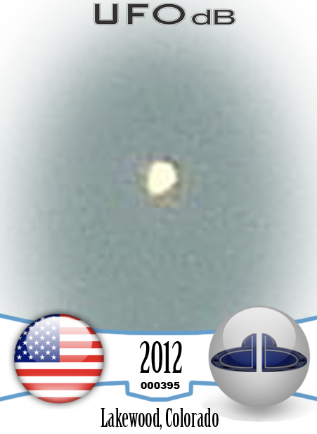 Orb UFO caught on picture in the sky of Lakewood Colorado January 2012 UFO CARD Number 395