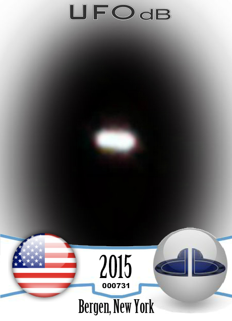 Oval UFO like a star but it disappeared - Bergen New York USA 2015 UFO CARD Number 731