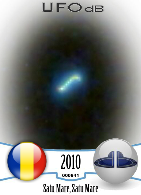 Perfect circle UFO with blue light in Satu Mare Romania in 2010 UFO CARD Number 841