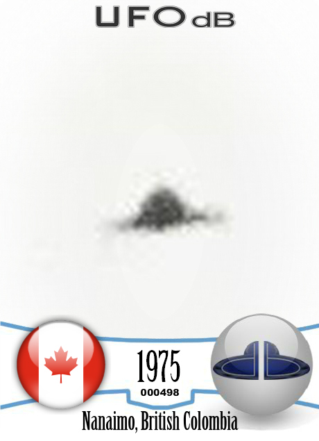 Picture of snowman in Nanaimo BC Canada gets a passing saucer UFO 1975 UFO CARD Number 498