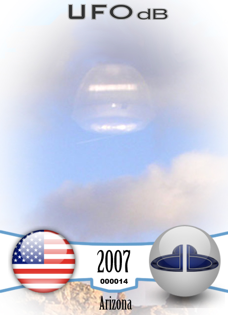 UFO Flying over mountain in the desert of Arizona near Sedona UFO CARD Number 14