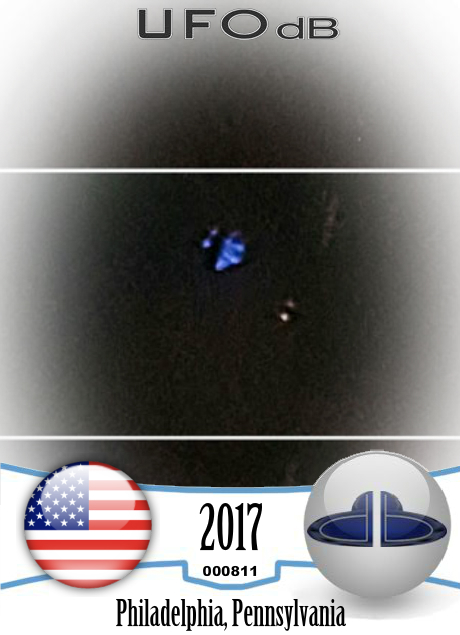 Pulsating Star UFO expand to double ring of lights - Philadelphia USA  UFO CARD Number 811