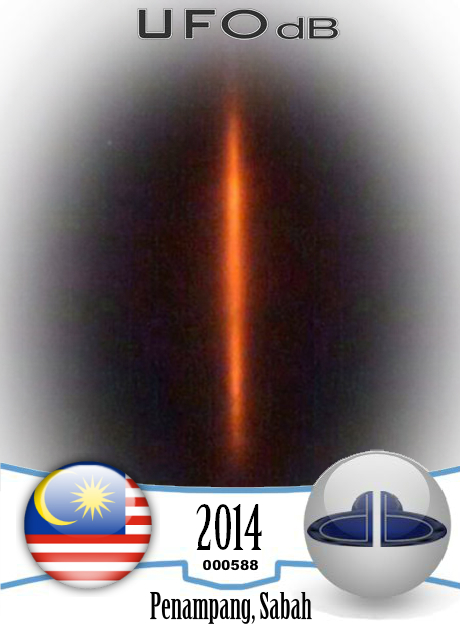 Red light mystery UFO gets the News in Penampang, Malaysia 2014 UFO CARD Number 588