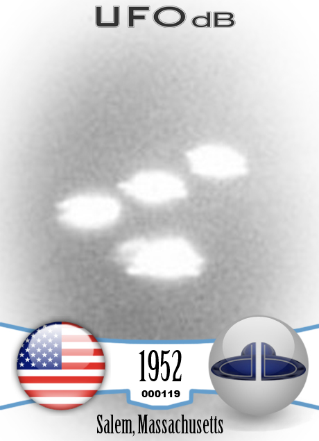 Famous Salem UFO Picture | Massachusetts UFO sighting | July 16 1952 UFO CARD Number 119