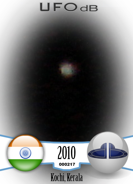 Citizen of India scared of being abducted by UFO | Kochi, India 2010 UFO CARD Number 217