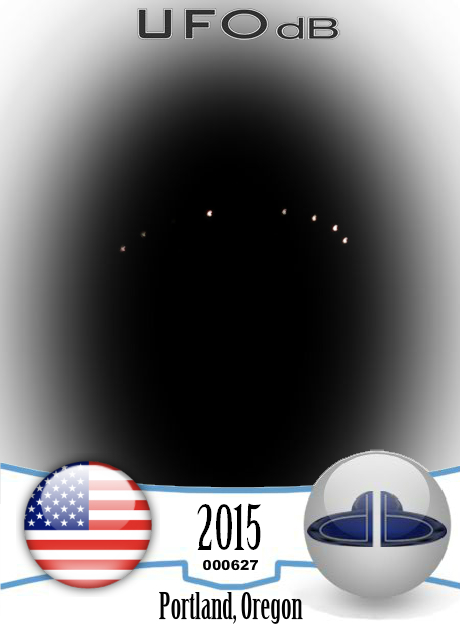 Series of UFOs above the mountains in Portland, Oregon USA 2015 UFO CARD Number 627