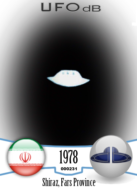 Iran 1978 UFO picture released under the Freedom of Information Act UFO CARD Number 231