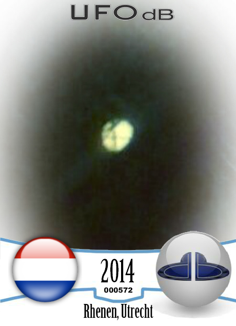 Silent Gold Disc UFO caught on picture - Rhenen, the Netherlands 2014 UFO CARD Number 572
