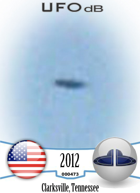 Silver saucer UFO caught on picture in Clarksville Tennessee USA 2012 UFO CARD Number 473