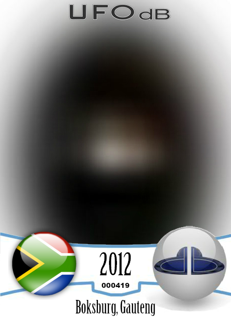 South African used to plane get UFO picture over Tamboo airport 2012 UFO CARD Number 419