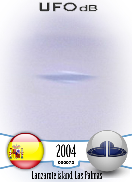 The ufo is moving over the Atlantic ocean in the Canary island UFO CARD Number 72