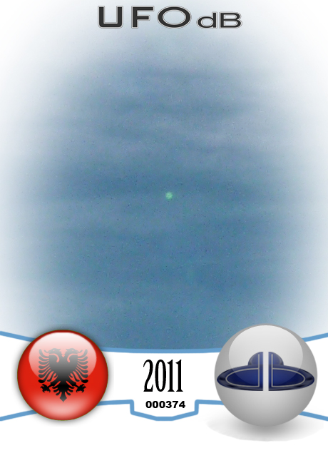 Sphere UFO caught on picture near chemtrail in Albania - October 2011 UFO CARD Number 374