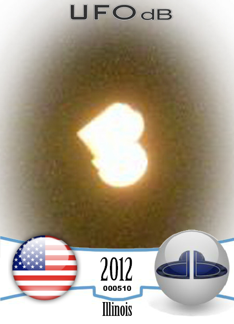 Strange Moon UFO with multicolor reflections in Indiana USA 2012 UFO CARD Number 510