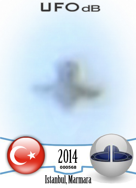 Strange Shaped UFO rarely seen caught on picture Istanbul Turkey 2014 UFO CARD Number 568