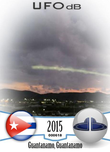 Strange UFO in the sky near Guantanamo prison, Cuba in 2015 UFO CARD Number 618