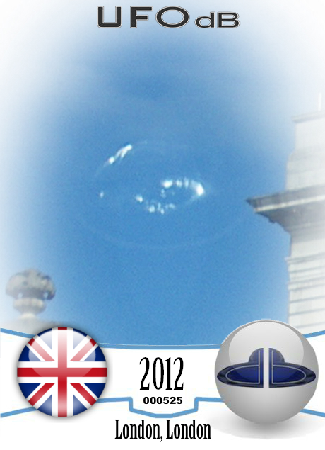 Strange ring UFO with clouds over Buckingham palace London UK 2012 UFO CARD Number 525