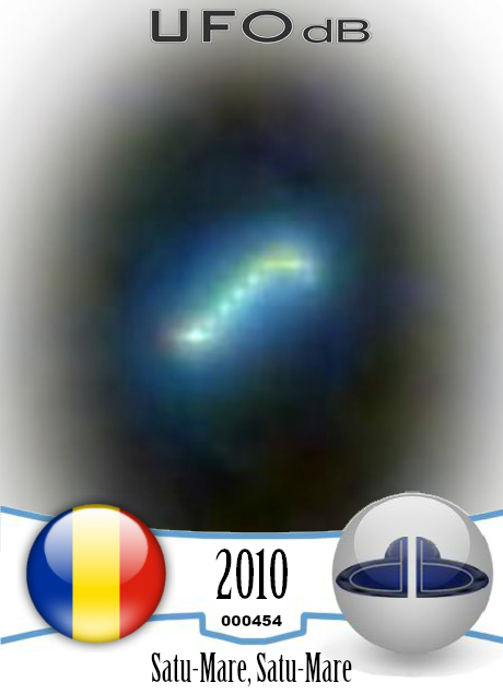 Student get a UFO on picture with cellular over Satu-Mare Romania 2010 UFO CARD Number 454