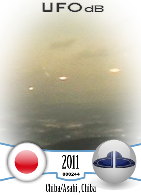 Sunrise reveals a fleet of cloaked UFOs in Chiba, Japan | January 2011 UFO CARD Number 244