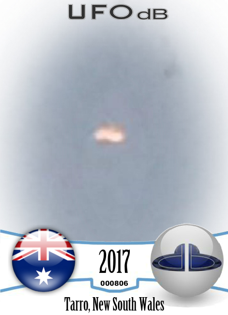 Suspicious UFO was spotted flying over Tarro Newcastle Australia 2017 UFO CARD Number 806