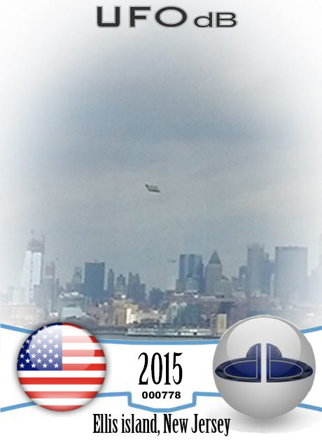 Taking pics or New York clear cold skies - Ellis island New Jersey USA UFO CARD Number 778