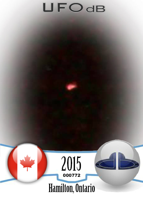 There was an orange glowing UFO in the sky - Hamilton Ontario Canada 2 UFO CARD Number 772