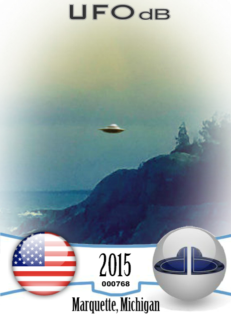 This oval shaped object hovered over the beach for 2 minutes Michigan  UFO CARD Number 768