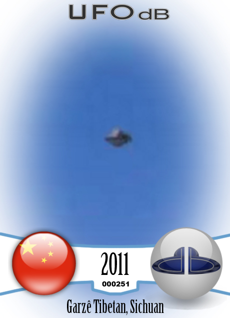 A UFO is photograph in the Icy mountains of Tibet, China February 2011 UFO CARD Number 251