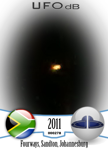 Too slow to be an airplane - UFO picture - South Africa January 1 2011 UFO CARD Number 278