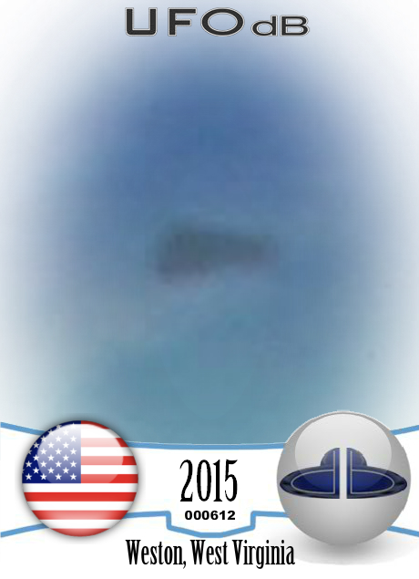 Triangular Black UFO in the sky of Weston, West Virginia USA 2015 UFO CARD Number 612