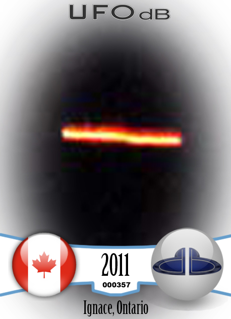 Two orbs UFO over Agimak Lake near Ignace in Ontario Canada, July 2011 UFO CARD Number 357