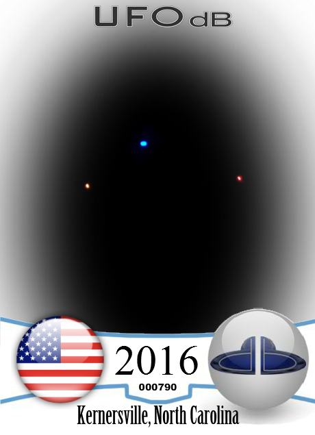 Two triangular UFO at low altitude - Kernersville North Carolina USA 2 UFO CARD Number 790