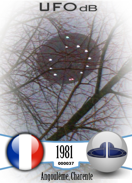 Incredible UFO Picture  we can see under, all the lights of the UFO UFO CARD Number 37